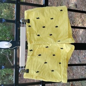 Ralph Lauren Sport size 6 Shorts Yellow with logo embroidered throughout